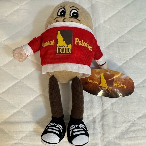 Spuddy Buddy Plush 8” Long The Star Of The Famous Idaho Potato Bowl Doll NWT - Picture 2 of 6